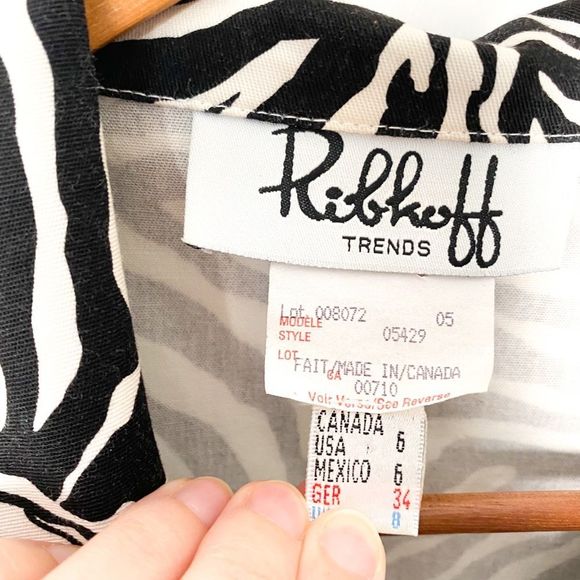 Vintage Eighties Ribkoff Zebra Print Cropped Bomber Jacket - Picture 6 of 9